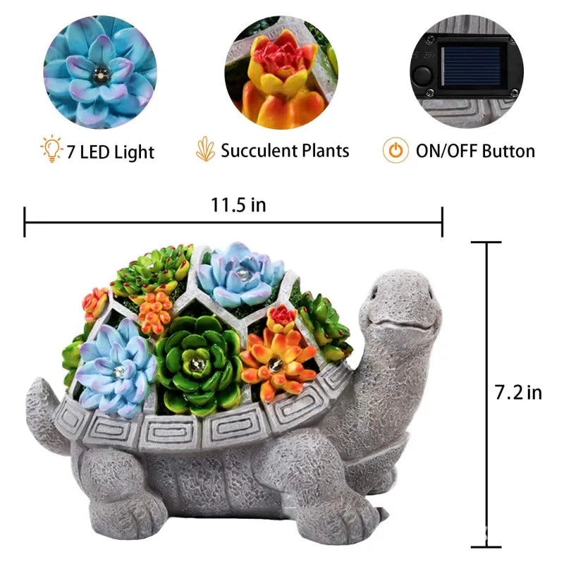 Solar Turtle Garden Statue Decoration